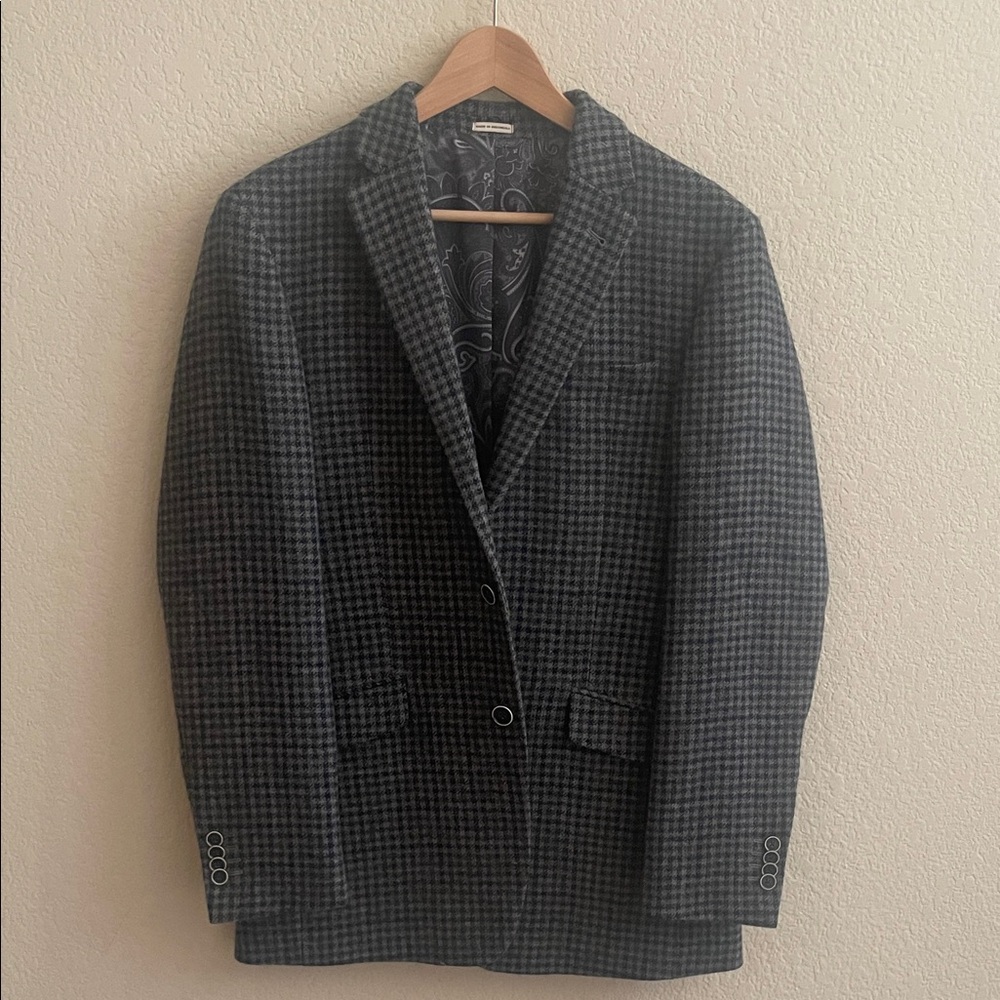 NWT Joseph Abboud Houndstooth Blazer in Black and Gray